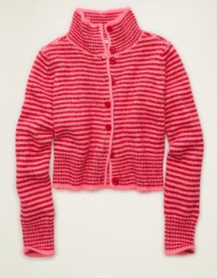 AE Mock Neck Cardigan Sweater