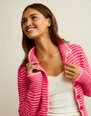 AE Mock Neck Cardigan Sweater