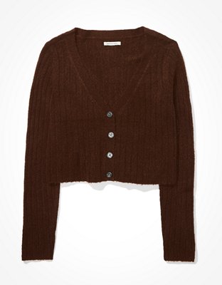 Женские кардиганы American Eagle AE Cropped Dreamspun Button Up Cardigan — фото 3