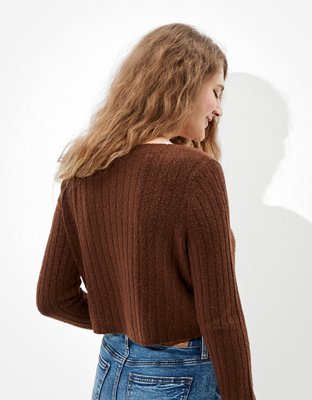 Женские кардиганы American Eagle AE Cropped Dreamspun Button Up Cardigan — фото 2