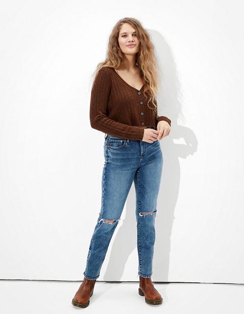 Женские кардиганы American Eagle AE Cropped Dreamspun Button Up Cardigan