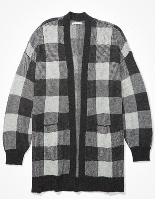 AE Oversized Plaid Cardigan