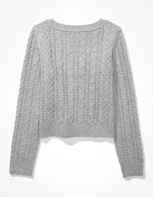 AE Cropped Button-Up Cardigan