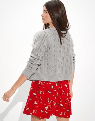 AE Cropped Button-Up Cardigan