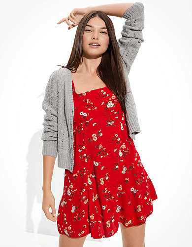 AE Cropped Button-Up Cardigan