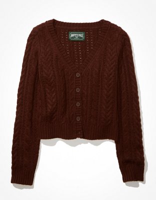 AE Cropped Button-Up Cardigan