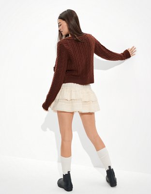 AE Cropped Button-Up Cardigan