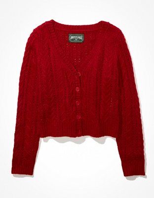 AE Cropped Button-Up Cardigan