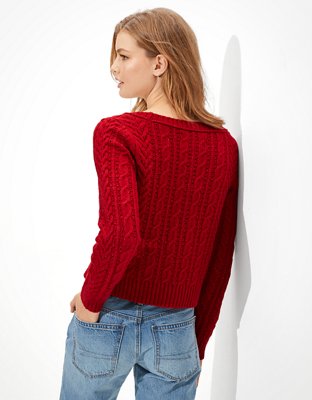 AE Cropped Button-Up Cardigan