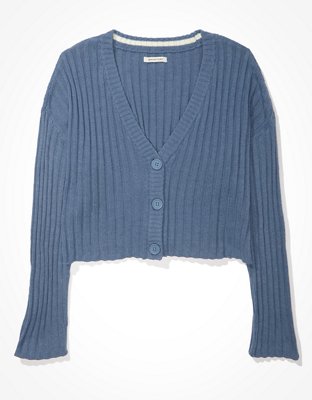 Женские кардиганы American Eagle AE Cropped Boxy Button-Up Cardigan — фото 3