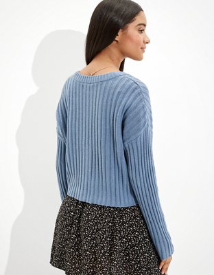 Женские кардиганы American Eagle AE Cropped Boxy Button-Up Cardigan — фото 2