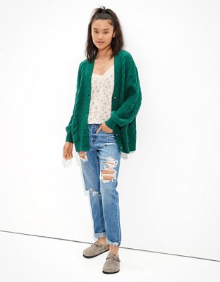 Женские кардиганы American Eagle AE Oversized Cable Knit Button-Up Cardigan — фото 6