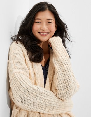 AE Oversized Cable Cardigan