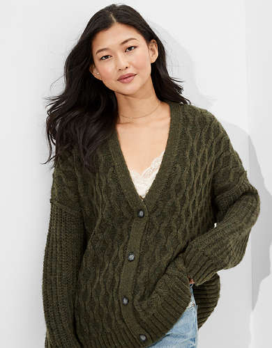 AE Oversized Cable Cardigan