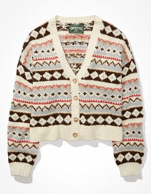 Женские кардиганы American Eagle AE Soft & Cozy Fairisle Button-Up Cardigan — фото 4