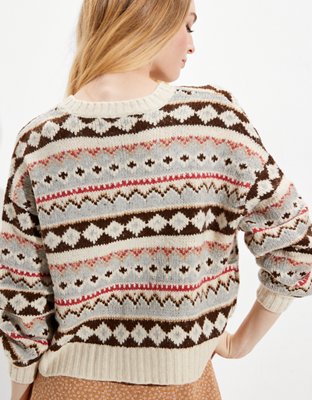 Женские кардиганы American Eagle AE Soft & Cozy Fairisle Button-Up Cardigan — фото 3