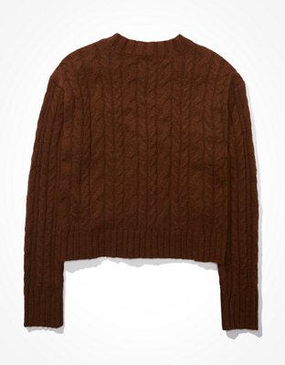 AE Cárdigan corto en tejido de punto trenzado