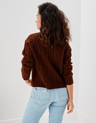 AE Cárdigan corto en tejido de punto trenzado