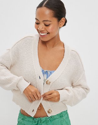 American eagle cream cardigan sale