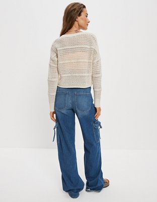 Женские кардиганы American Eagle AE Pointelle Cropped Cardigan — фото 5