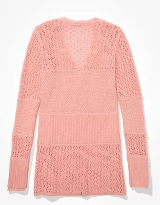 AE Stitched Button-Front Cardigan