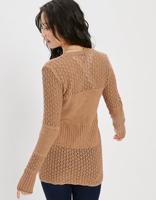 AE Stitched Button-Front Cardigan