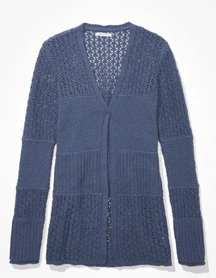 AE Stitched Button-Front Cardigan