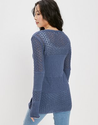 AE Stitched Button-Front Cardigan