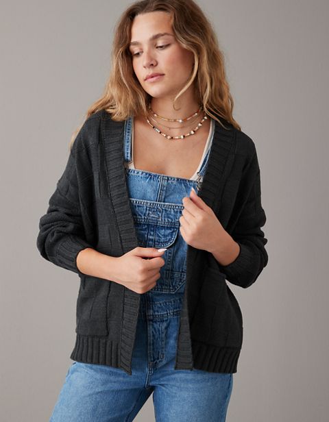 Женские кардиганы American Eagle AE Checkered Knit Cardigan