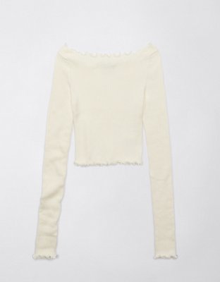 AE Cropped Boatneck Sweater
