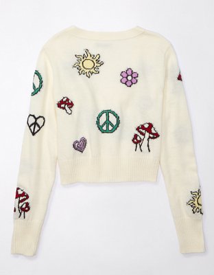 Женские кардиганы American Eagle AE Icon Patch Cropped Cardigan — фото 4
