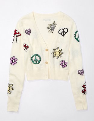 Женские кардиганы American Eagle AE Icon Patch Cropped Cardigan — фото 3
