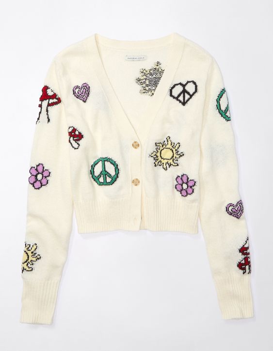 AE Icon Patch Cropped Cardigan