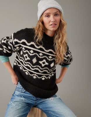 Aerie cable sale mock neck sweater