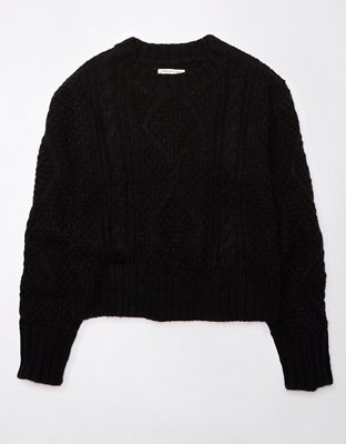 AE Twist-Back Eyelash-Knit Sweater