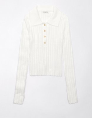 AE Suéter Polo de Lana Peluda