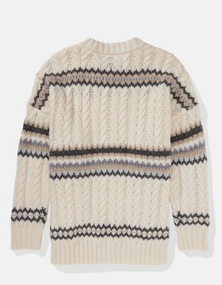 AE Cable-Knit Fair Isle Sweater
