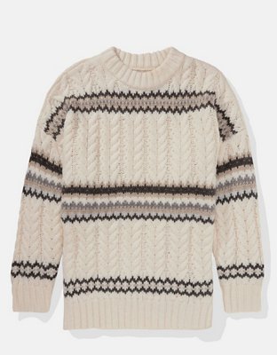 AE Suéter de Tejido Trenzado con Motivo Fair Isle
