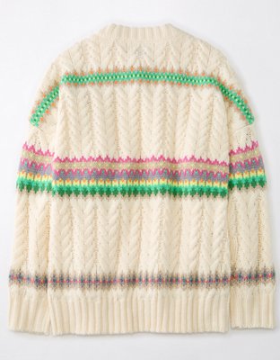 AE CableKnit Fair Isle Sweater