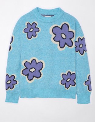 AE Whoa So Soft Floral Crewneck Sweater