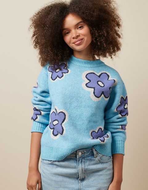 Женские свитеры American Eagle AE Whoa So Soft Floral Crewneck Sweater