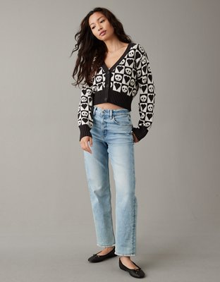 AE Skull Halloween Cropped Cardigan