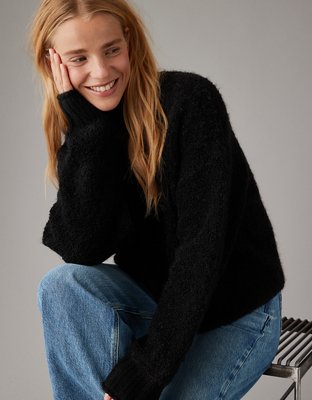 Женские свитеры American Eagle AE Bouclé Mock Neck Sweater — фото 5