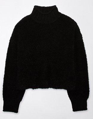 French Connection Blue Dreamspun Mock Neck Sweater American Eagle