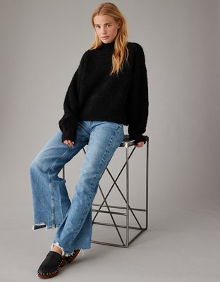 Open Edit Mock Neck Sweater