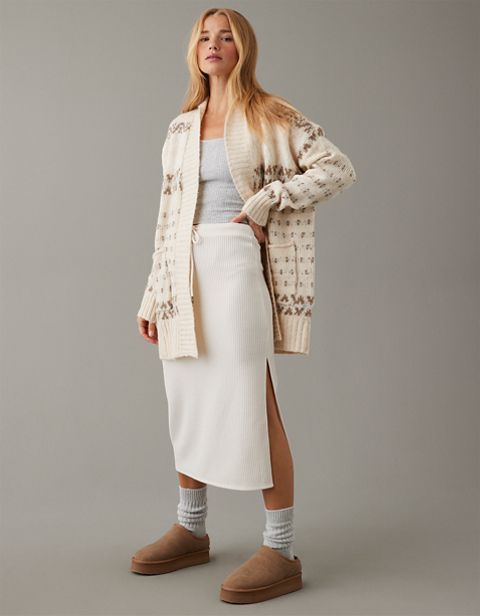 Женские кардиганы American Eagle AE Oversized Fair Isle Cardigan