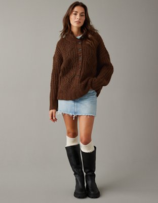 AE Oversized Cable-Knit Sweater