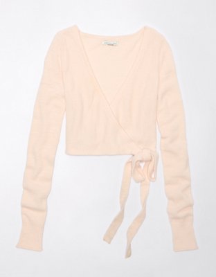 AE Cropped Ballet Wrap Cardigan