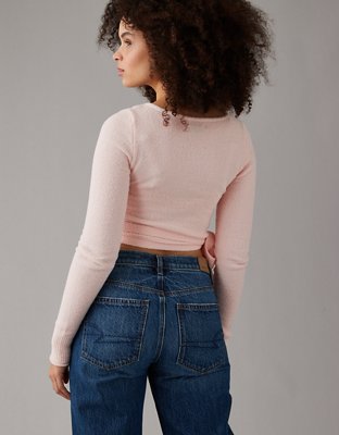 AE Cropped Ballet Wrap Cardigan