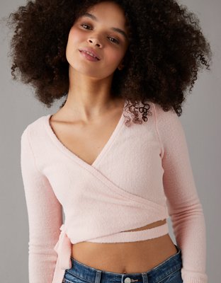 AE Cropped Ballet Wrap Cardigan